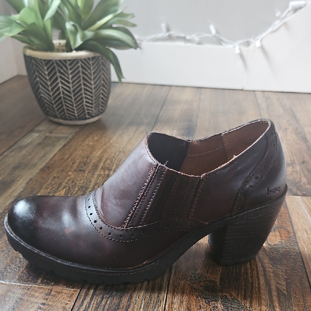 boc‎ Womens Rich Brown Distressed Leather Shooties